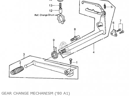 GEAR CHANGE MECHANISM ('80 A1) - KZ440A4 LTD 1983 USA CANADA
