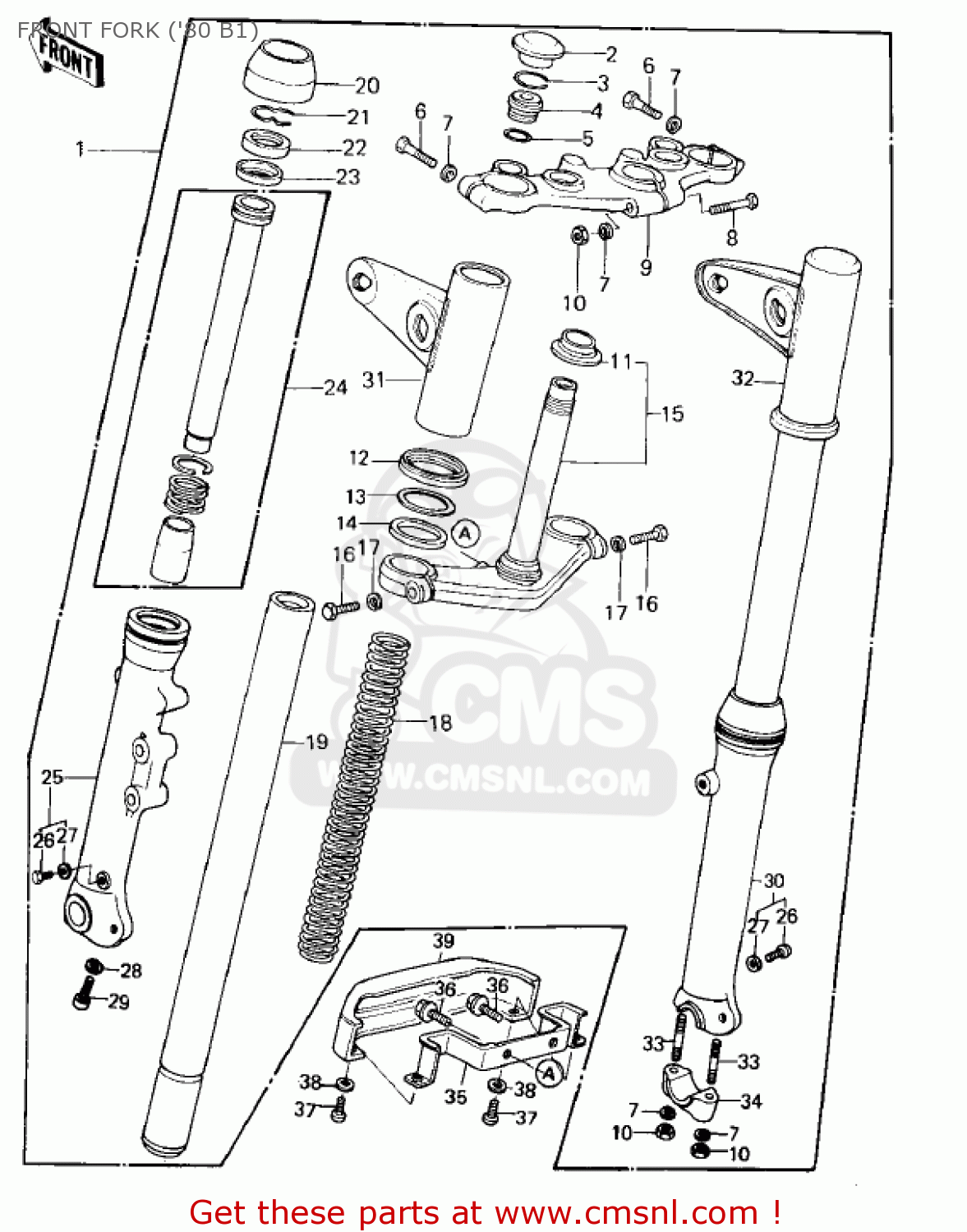 FRONT FORK ('80 B1) KZ440B1 1980 USA / MPH