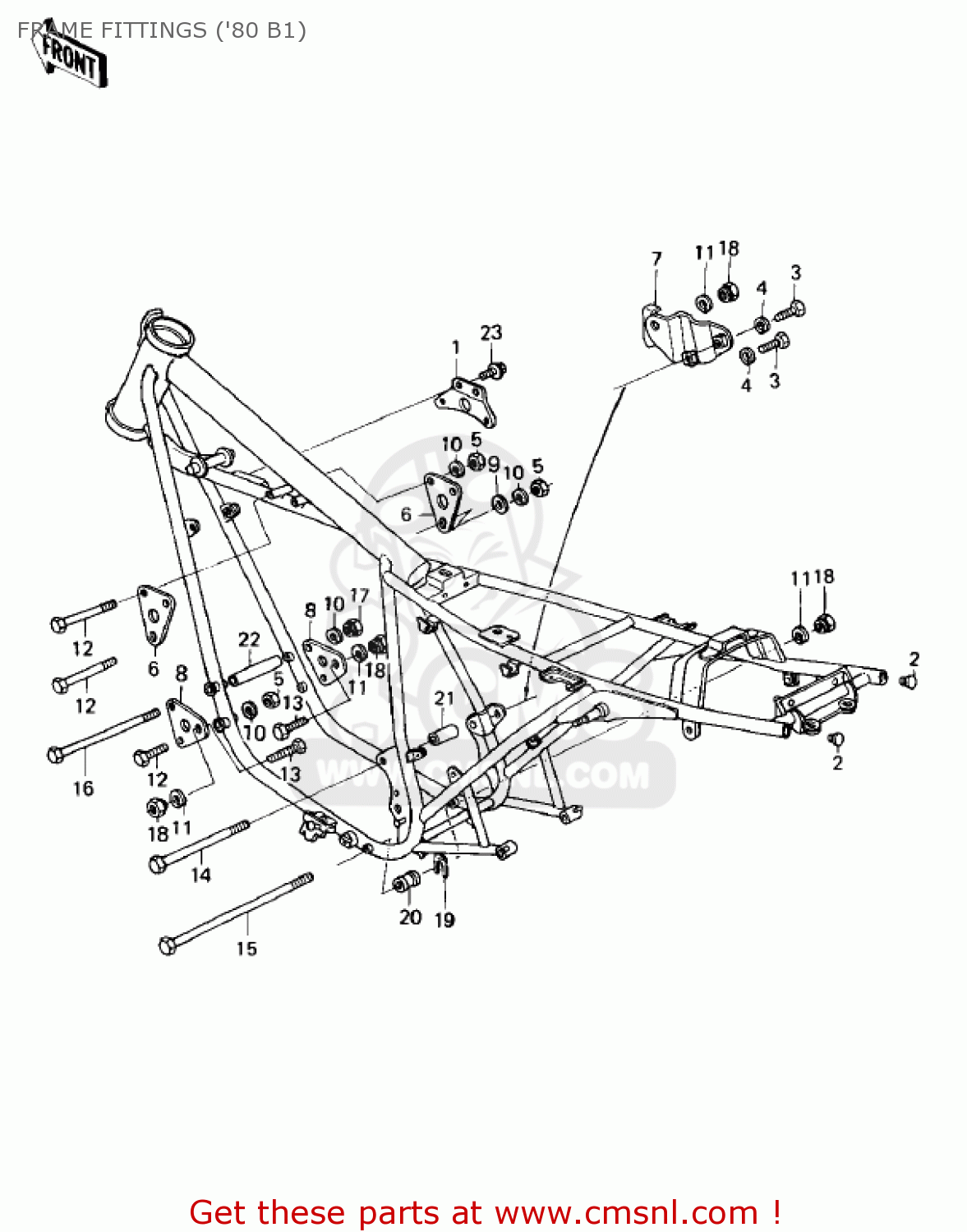 FRAME FITTINGS ('80 B1) KZ440B1 1980 USA / MPH