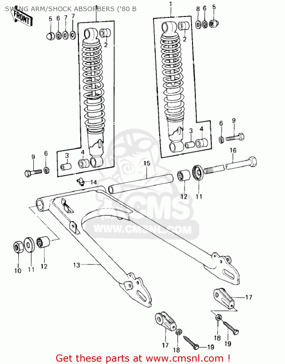 SWING ARM/SHOCK ABSORBERS ('80 B KZ440B1 1980 USA / MPH