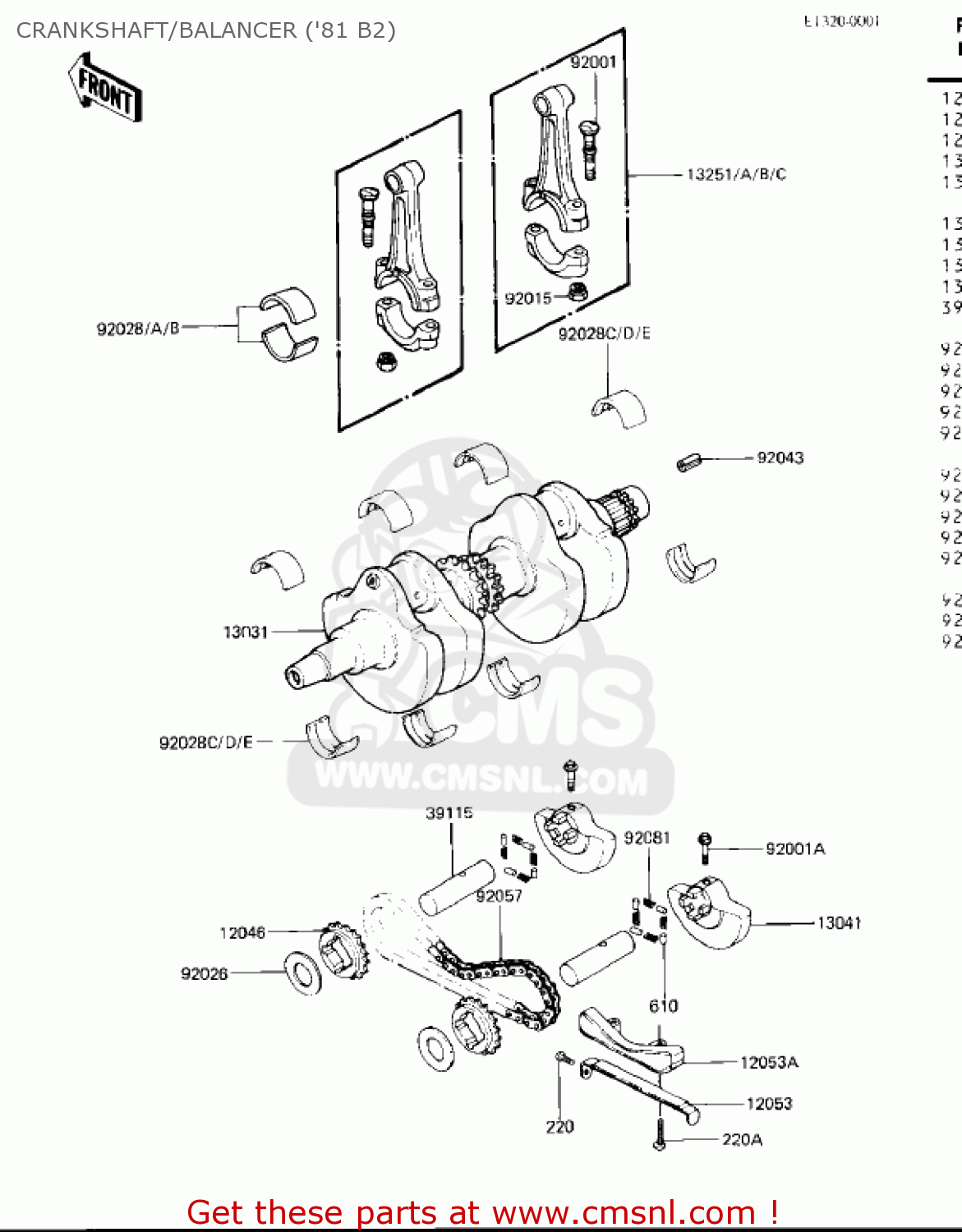 CRANKSHAFT/BALANCER ('81 B2) KZ440B1 1980 USA / MPH