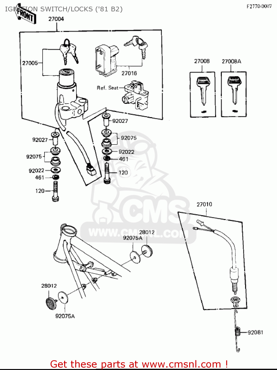 IGNITION SWITCH/LOCKS ('81 B2) KZ440B1 1980 USA / MPH