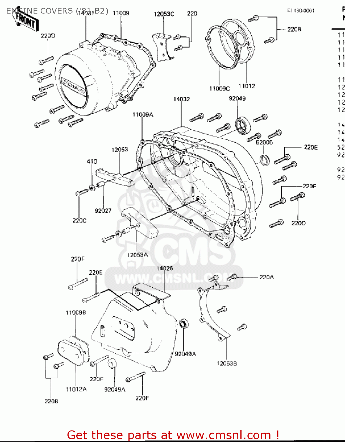 ENGINE COVERS ('81 B2) KZ440B1 1980 USA / MPH