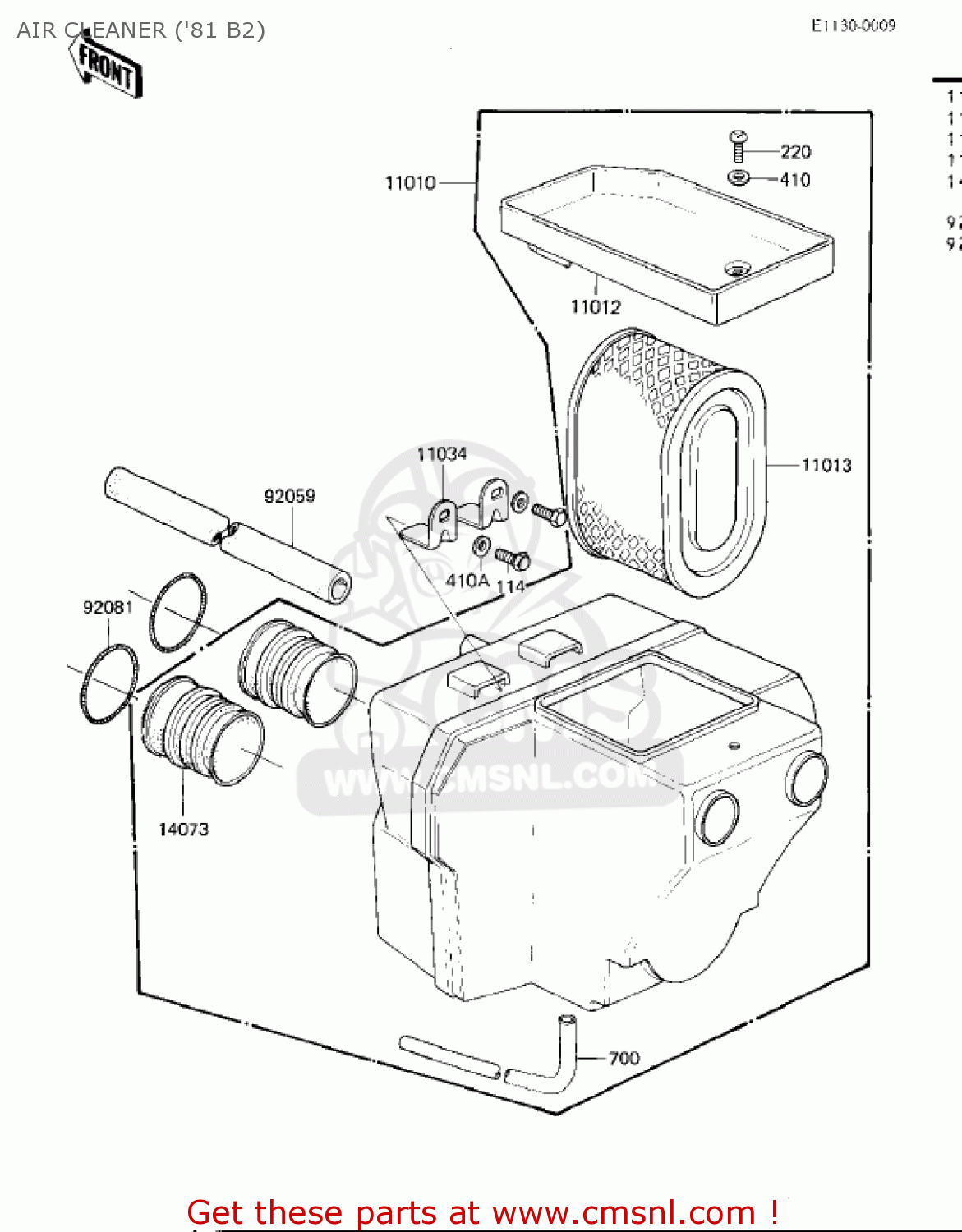 AIR CLEANER ('81 B2) KZ440B1 1980 USA / MPH
