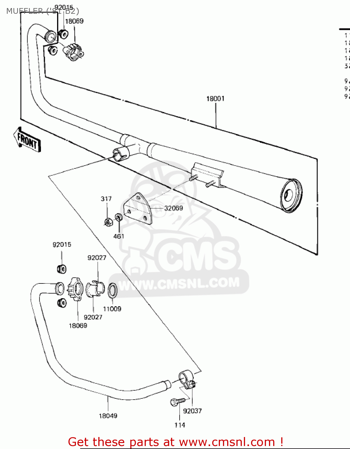 MUFFLER ('81 B2) KZ440B1 1980 USA / MPH