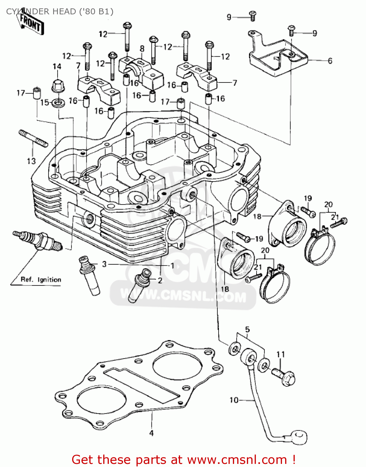CYLINDER HEAD ('80 B1) KZ440B1 1980 USA / MPH