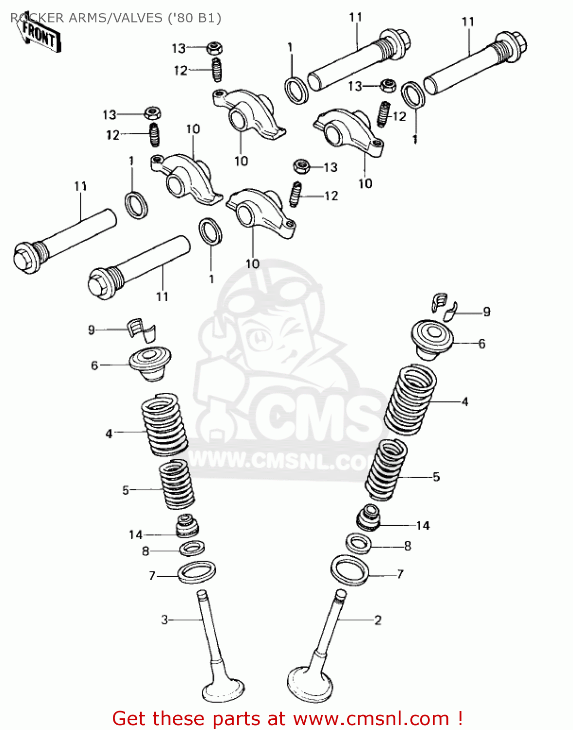 ROCKER ARMS/VALVES ('80 B1) KZ440B1 1980 USA / MPH