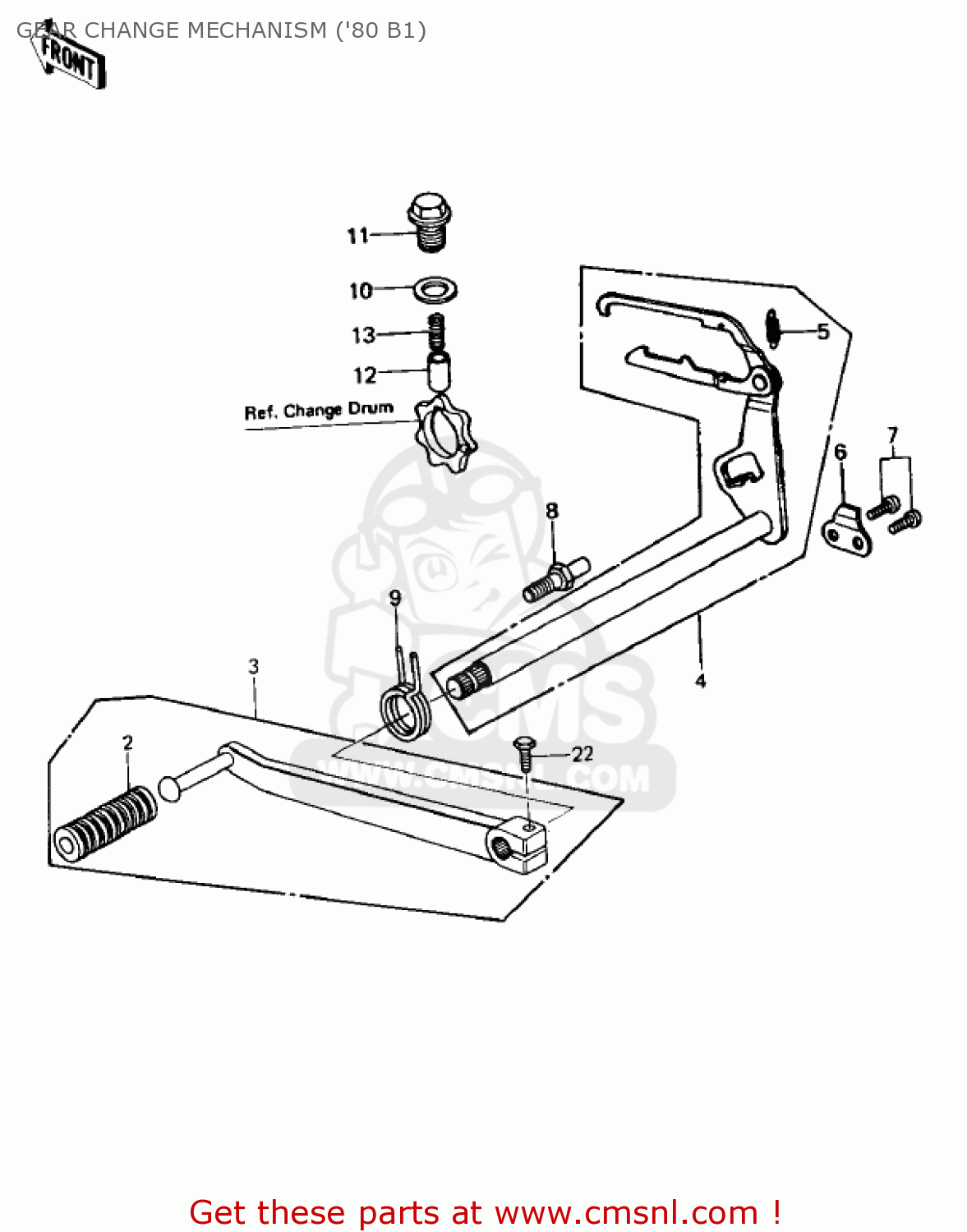 GEAR CHANGE MECHANISM ('80 B1) KZ440B1 1980 USA / MPH