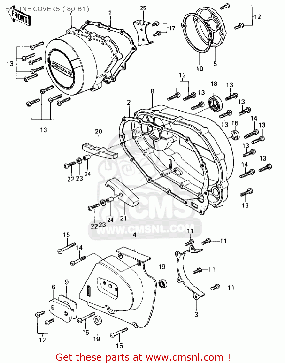 ENGINE COVERS ('80 B1) KZ440B1 1980 USA / MPH
