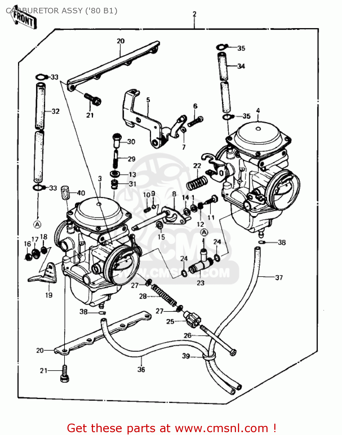 CARBURETOR ASSY ('80 B1) KZ440B1 1980 USA / MPH
