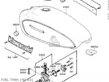 FUEL TANK ('81 B2) - KZ440B1 1980 USA / MPH