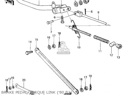 BRAKE PEDAL/TORQUE LINK ('80 B1) - KZ440B1 1980 USA / MPH