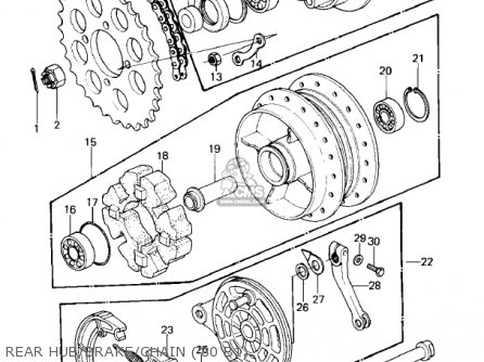 REAR HUB/BRAKE/CHAIN ('80 B1) - KZ440B1 1980 USA / MPH
