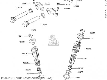 ROCKER ARMS/VALVES ('81 B2) - KZ440B1 1980 USA / MPH