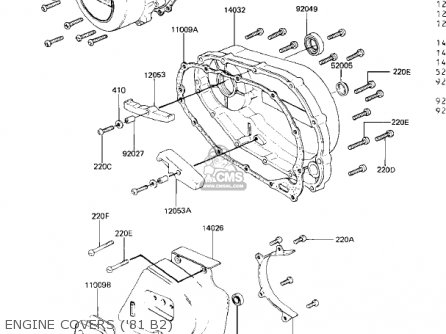ENGINE COVERS ('81 B2) - KZ440B1 1980 USA / MPH