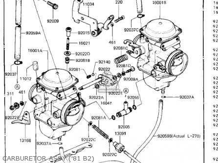 CARBURETOR ASSY ('81 B2) - KZ440B1 1980 USA / MPH