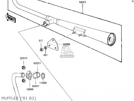 MUFFLER ('81 B2) - KZ440B1 1980 USA / MPH