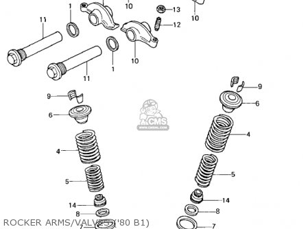 ROCKER ARMS/VALVES ('80 B1) - KZ440B1 1980 USA / MPH
