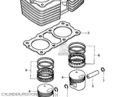CYLINDER/PISTONS ('80 B1) - KZ440B1 1980 USA / MPH