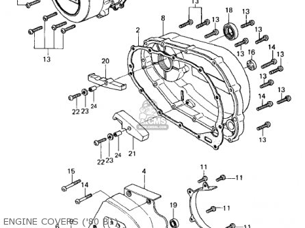 ENGINE COVERS ('80 B1) - KZ440B1 1980 USA / MPH