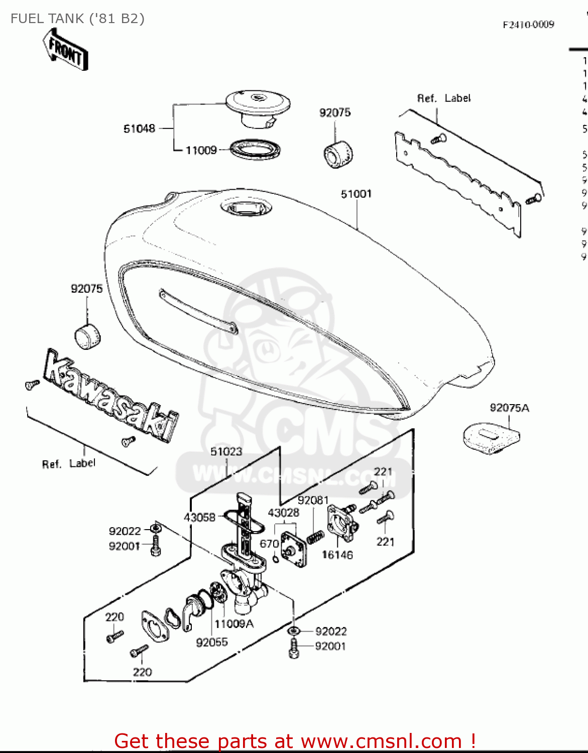 FUEL TANK ('81 B2) KZ440B2 1981 USA / MPH