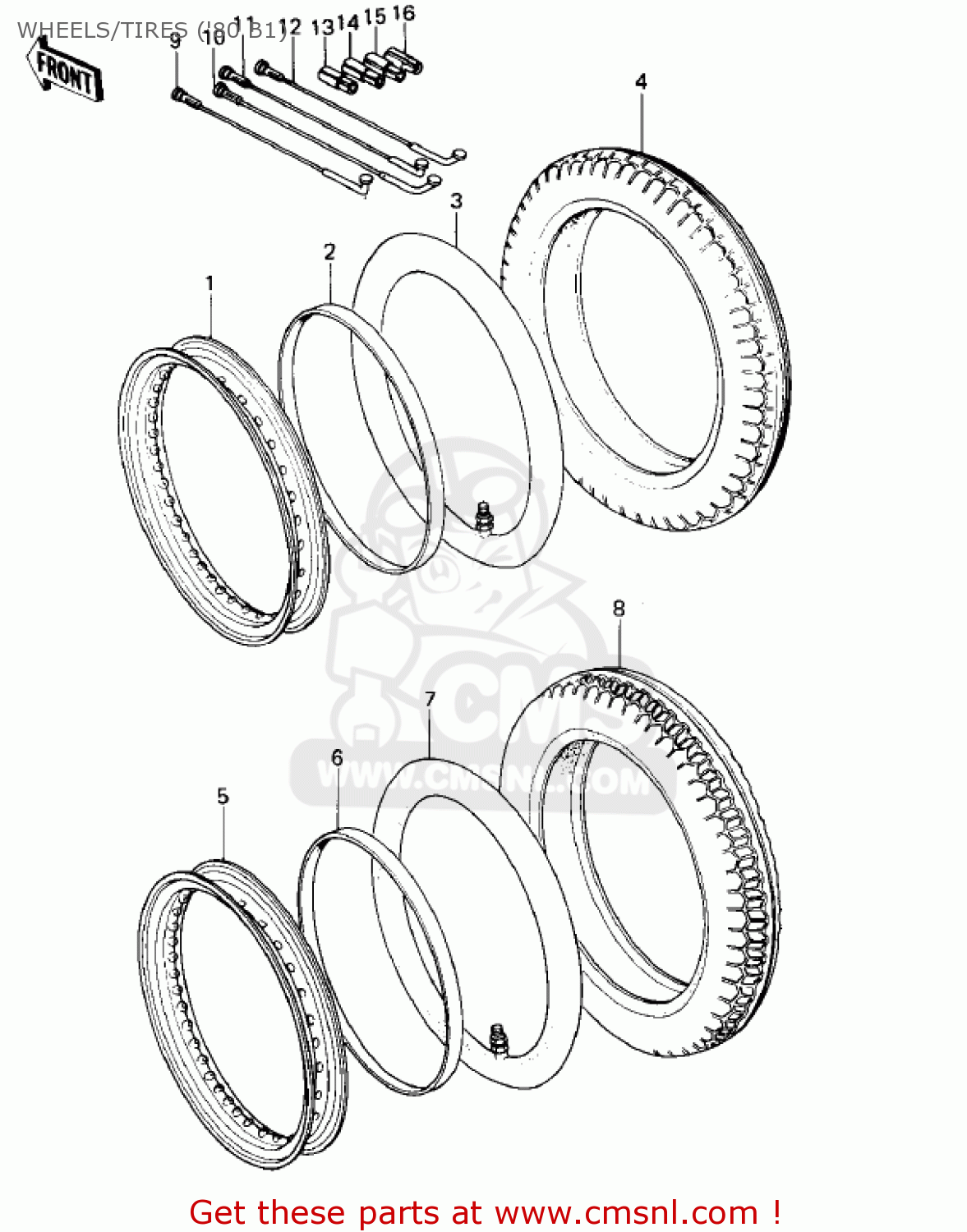 WHEELS/TIRES ('80 B1) KZ440B2 1981 USA / MPH
