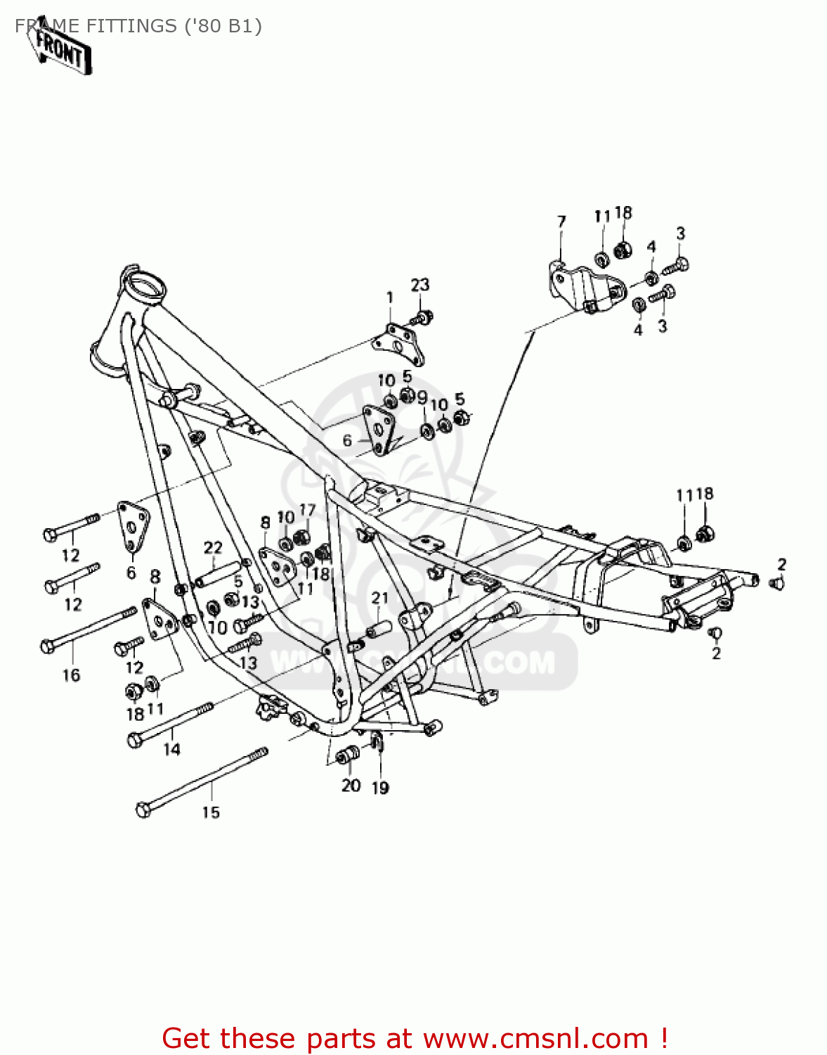 FRAME FITTINGS ('80 B1) KZ440B2 1981 USA / MPH
