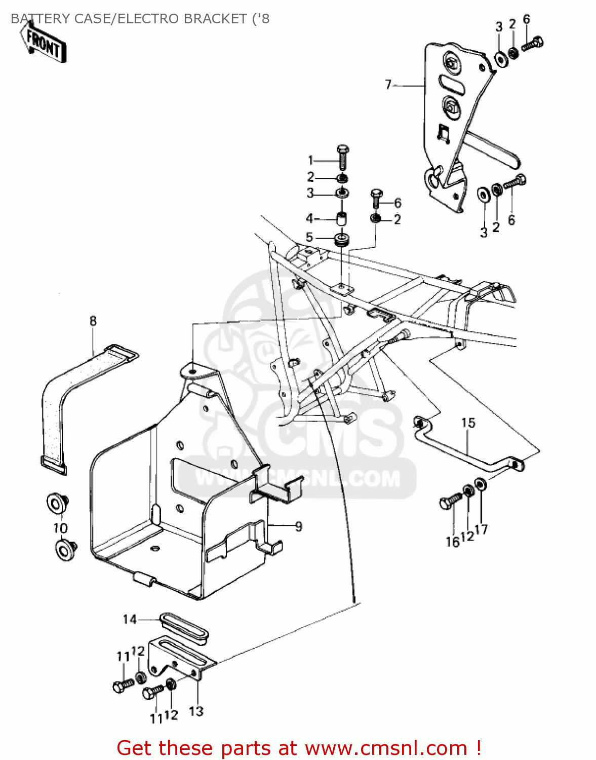 BATTERY CASE/ELECTRO BRACKET ('8 KZ440B2 1981 USA / MPH