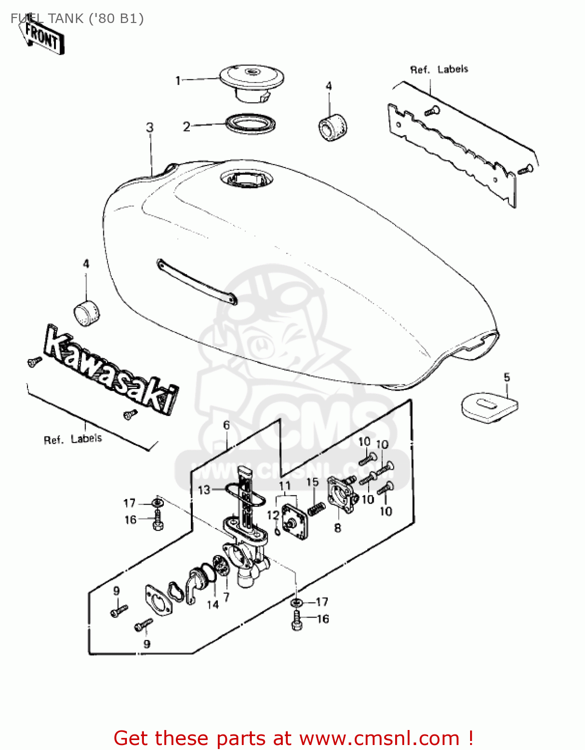 FUEL TANK ('80 B1) KZ440B2 1981 USA / MPH