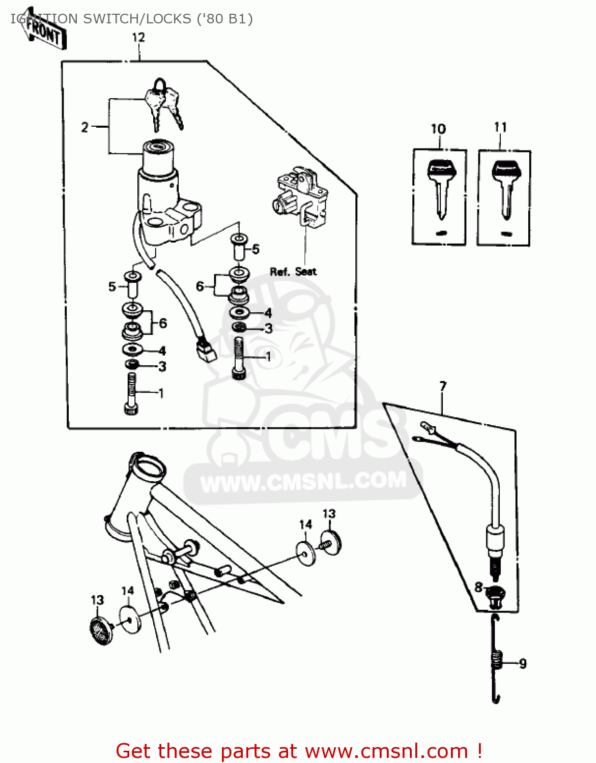 IGNITION SWITCH/LOCKS ('80 B1) KZ440B2 1981 USA / MPH
