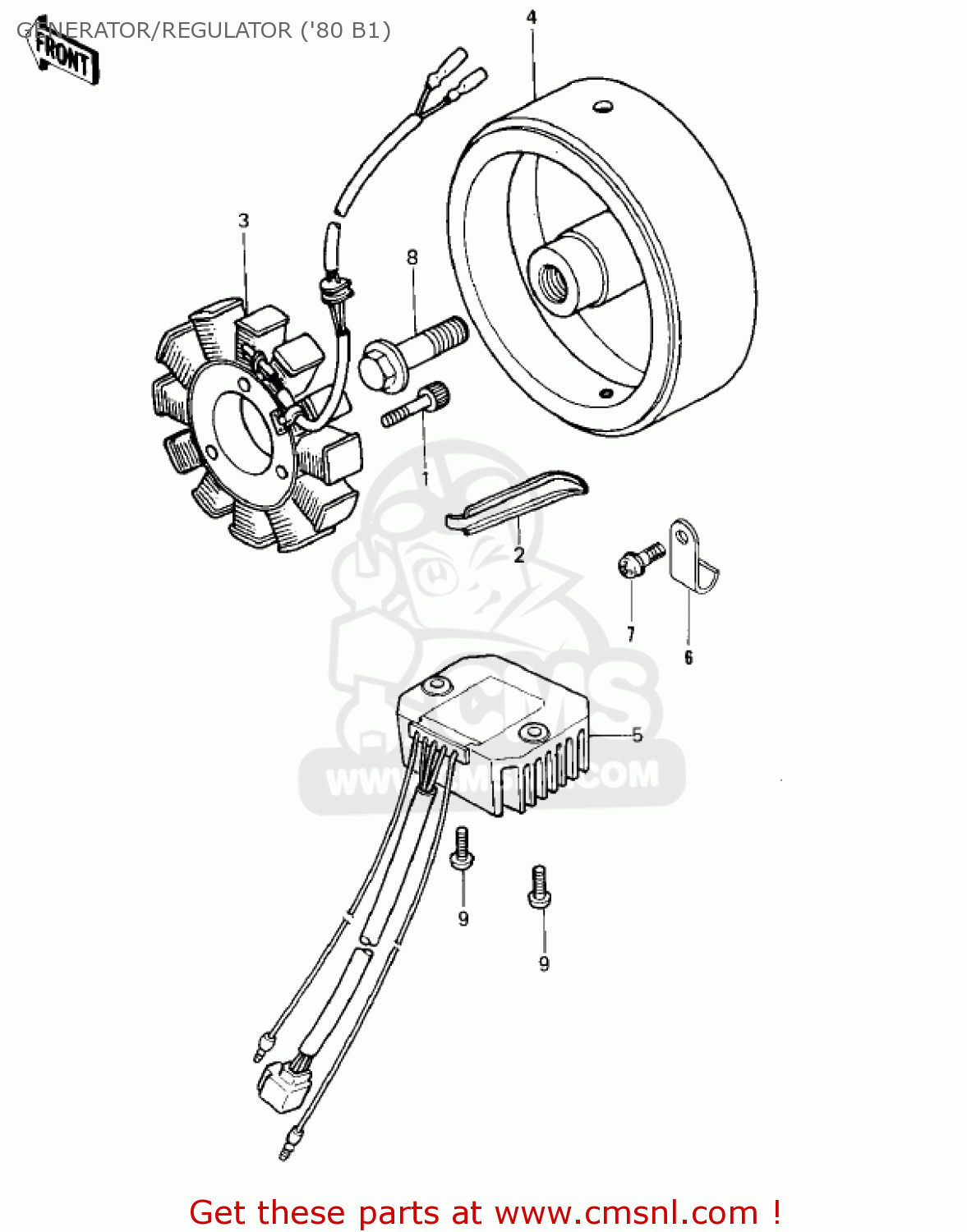 GENERATOR/REGULATOR ('80 B1) KZ440B2 1981 USA / MPH