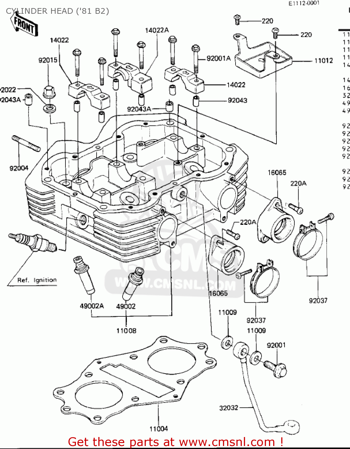 CYLINDER HEAD ('81 B2) KZ440B2 1981 USA / MPH
