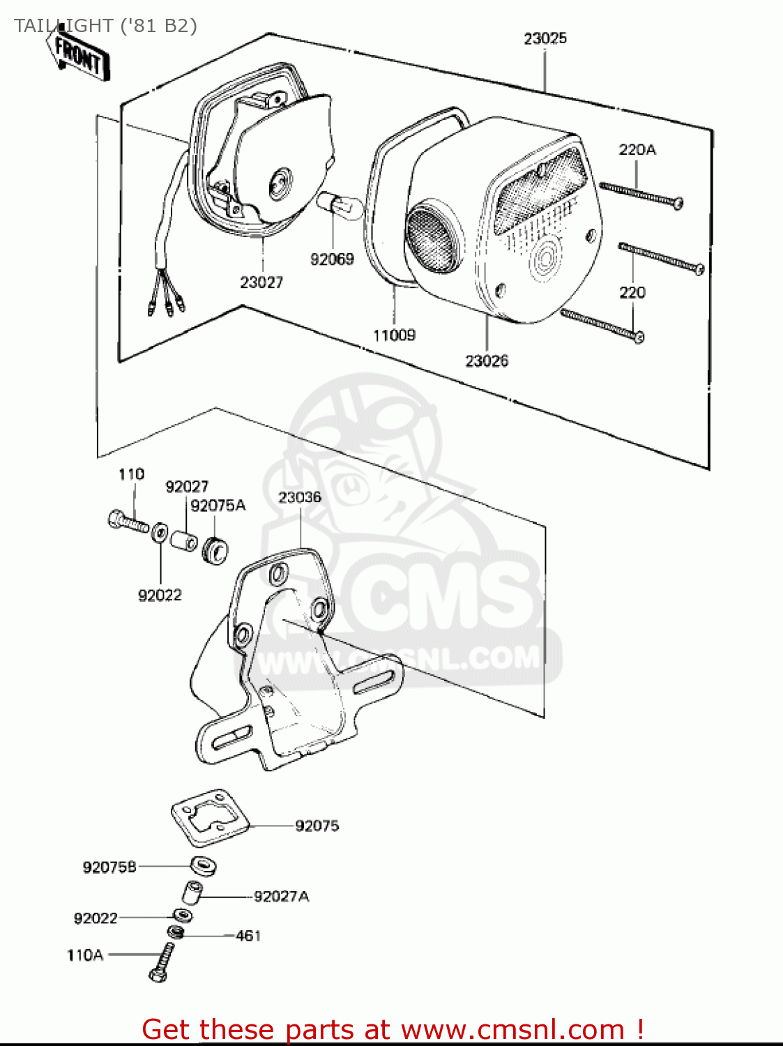 TAILLIGHT ('81 B2) KZ440B2 1981 USA / MPH