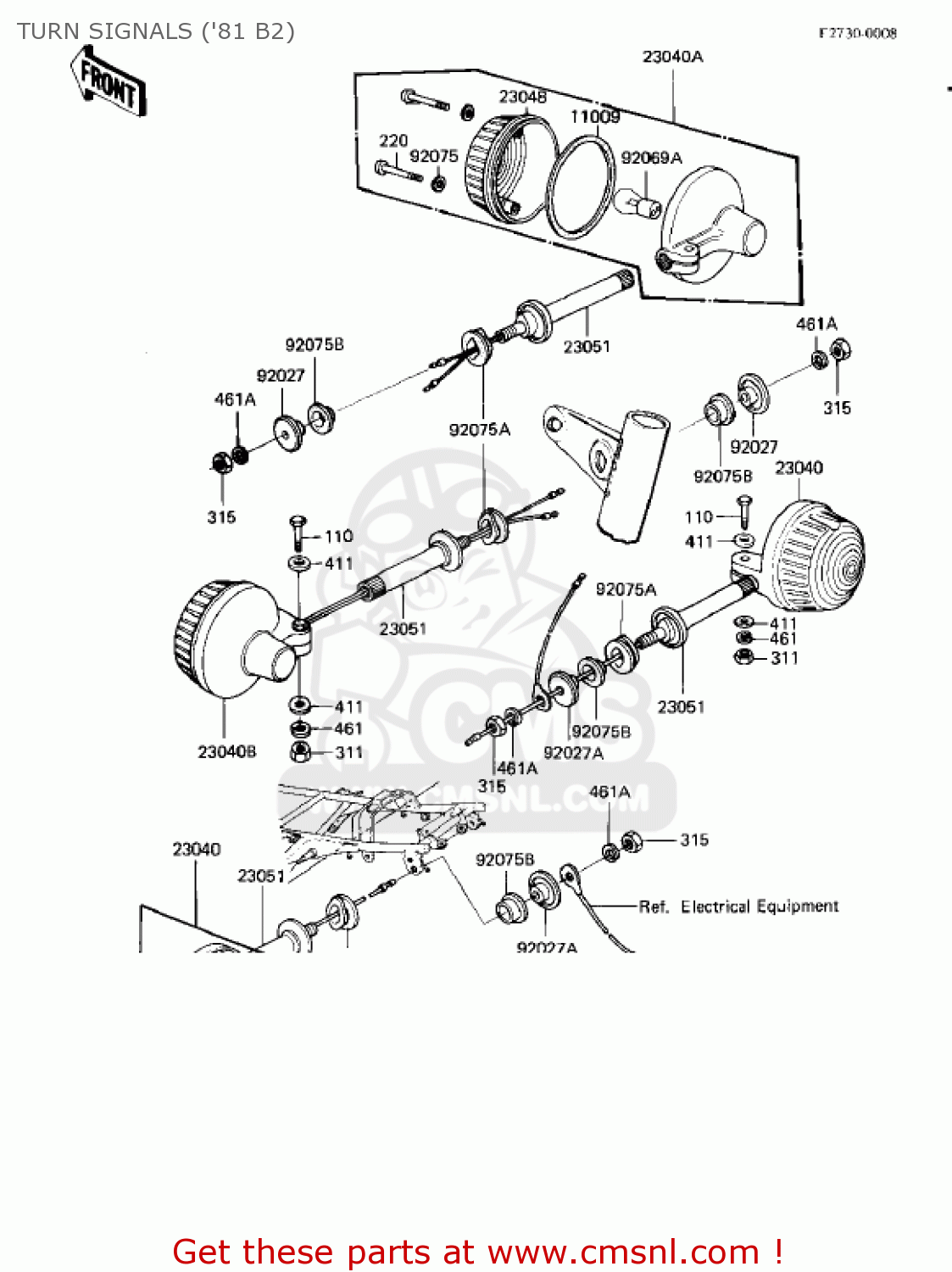 TURN SIGNALS ('81 B2) KZ440B2 1981 USA / MPH