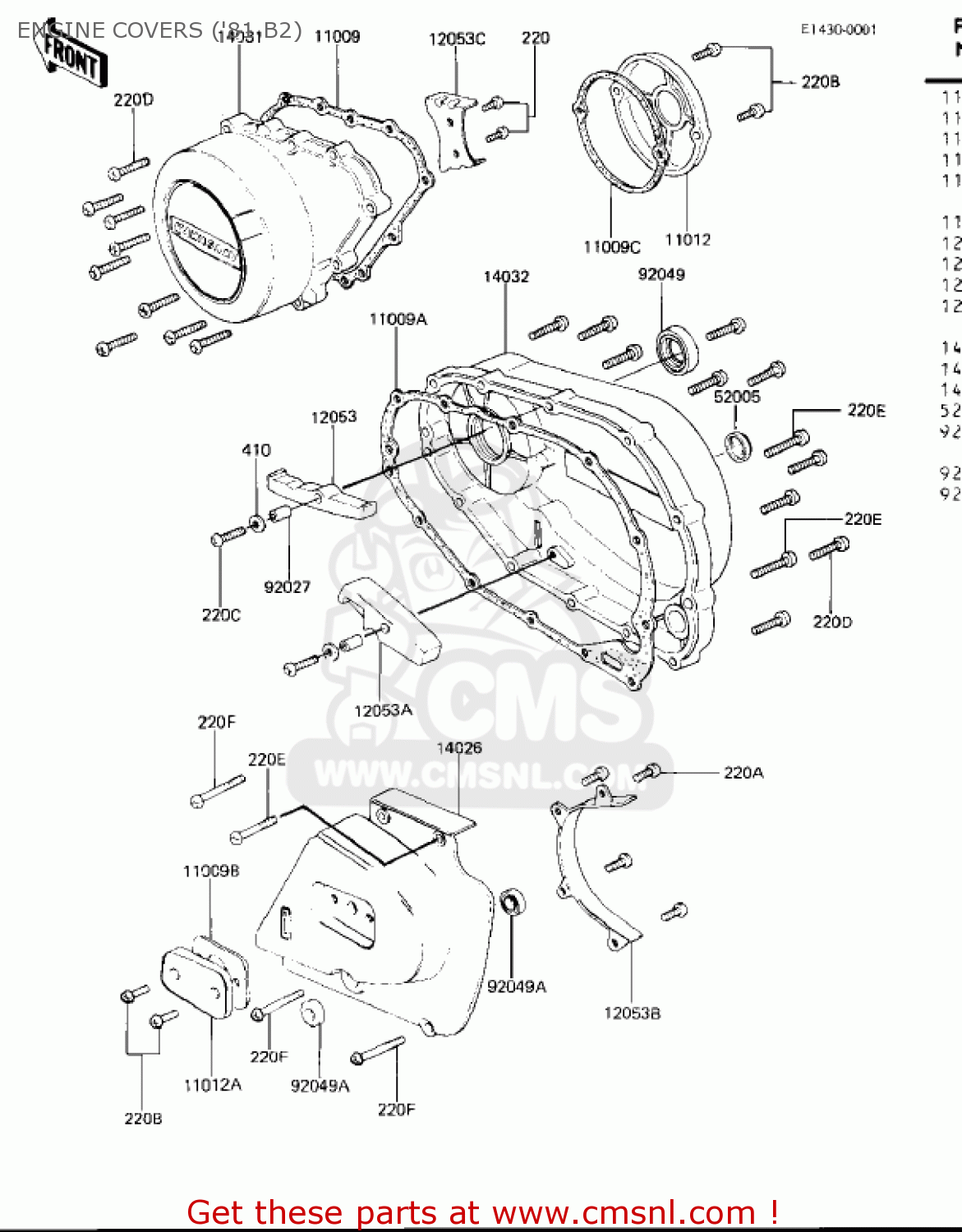 ENGINE COVERS ('81 B2) KZ440B2 1981 USA / MPH