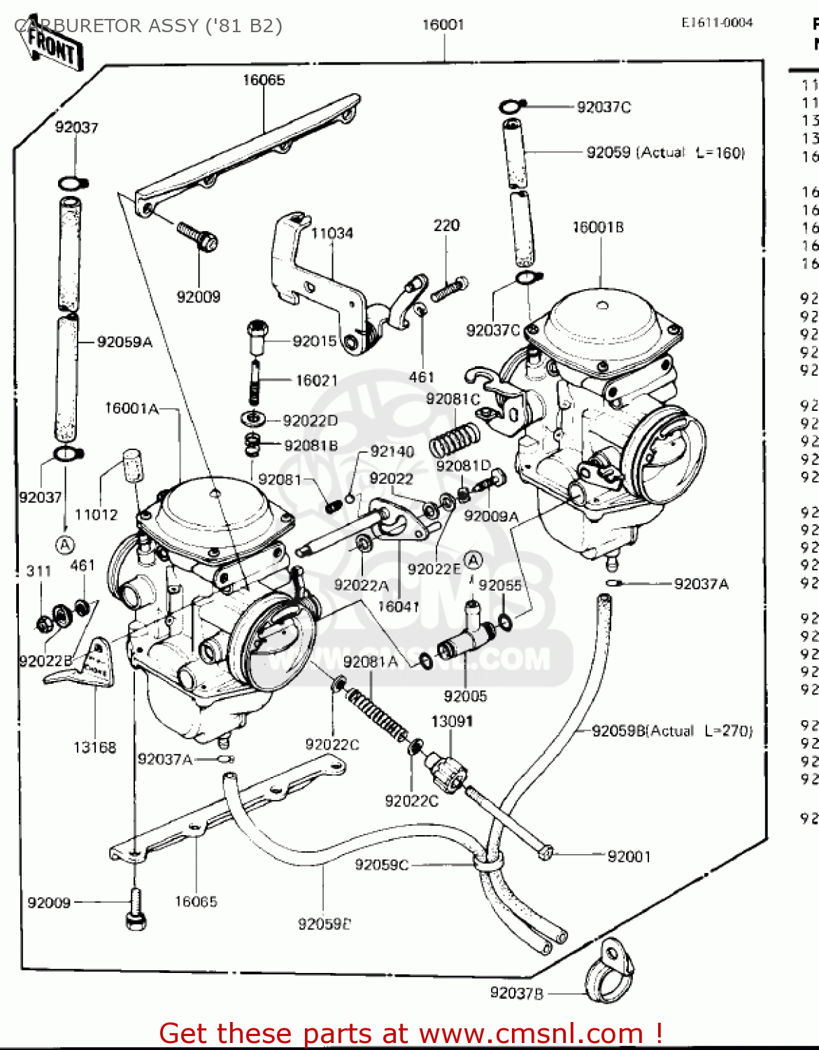 CARBURETOR ASSY ('81 B2) KZ440B2 1981 USA / MPH