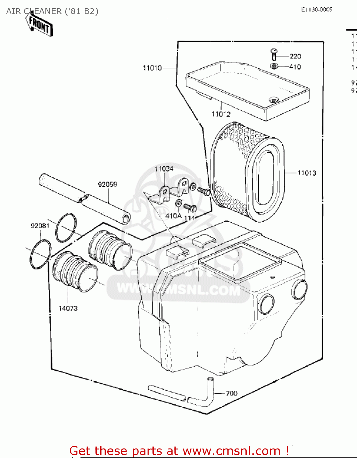 AIR CLEANER ('81 B2) KZ440B2 1981 USA / MPH