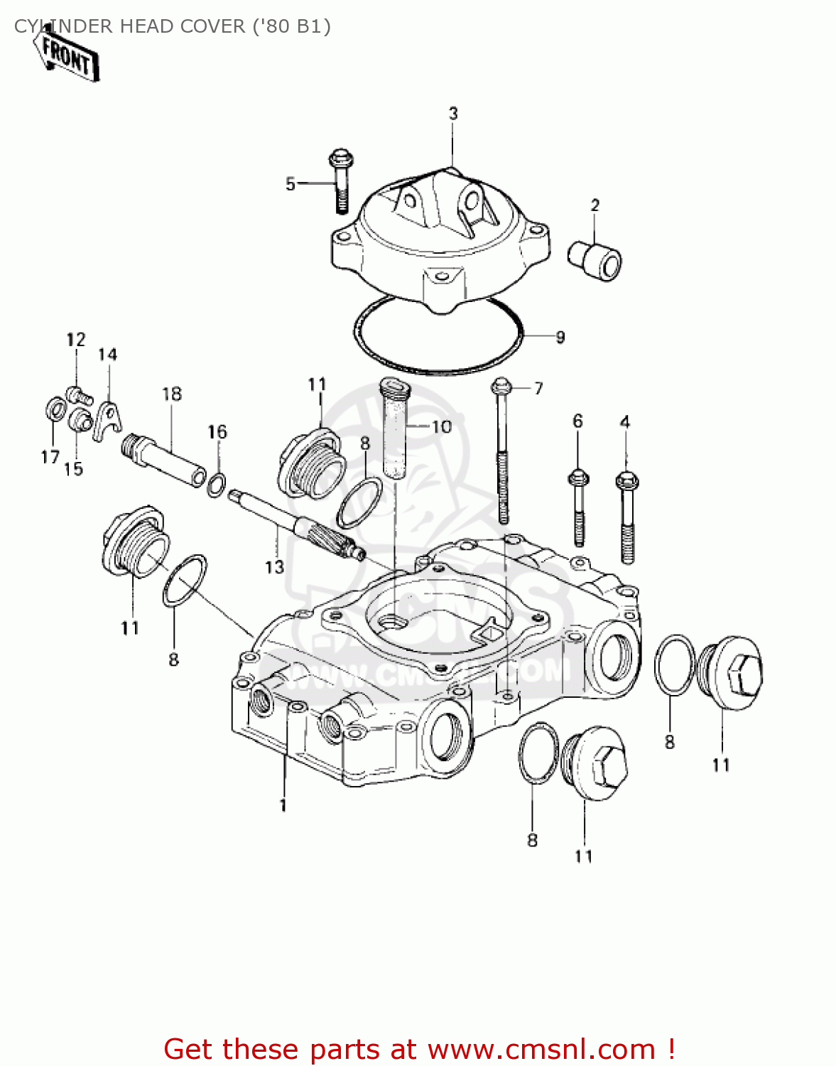 CYLINDER HEAD COVER ('80 B1) KZ440B2 1981 USA / MPH