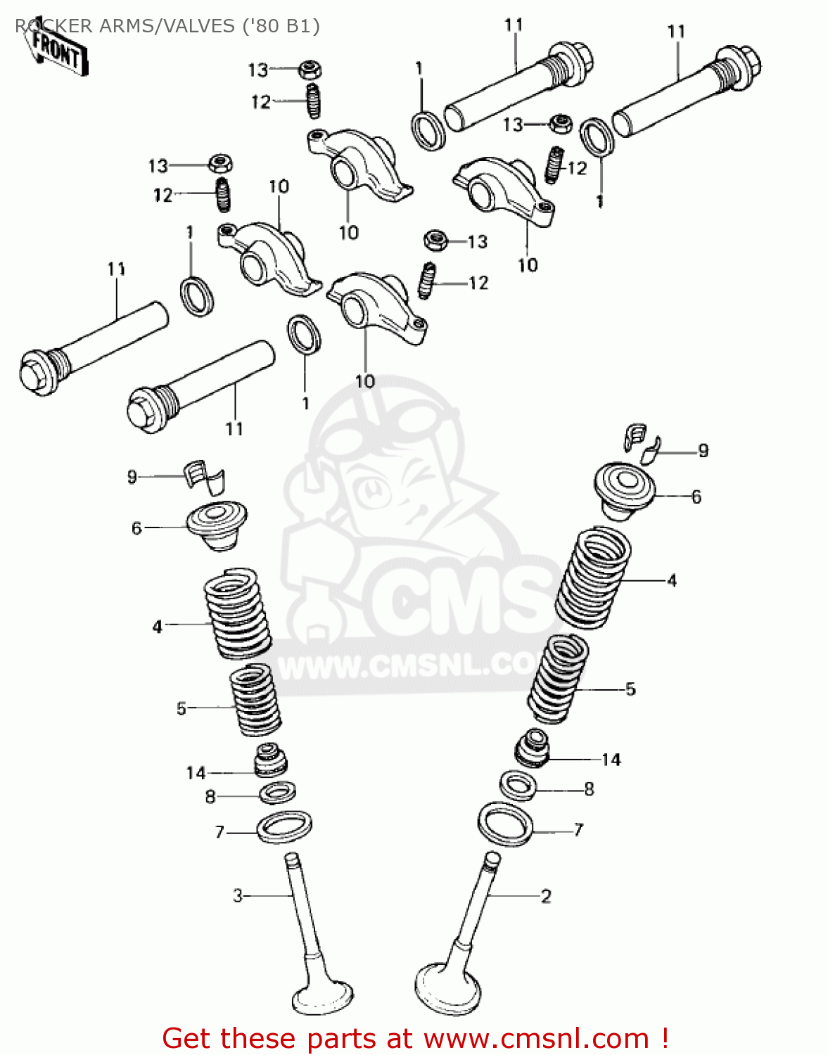 ROCKER ARMS/VALVES ('80 B1) KZ440B2 1981 USA / MPH