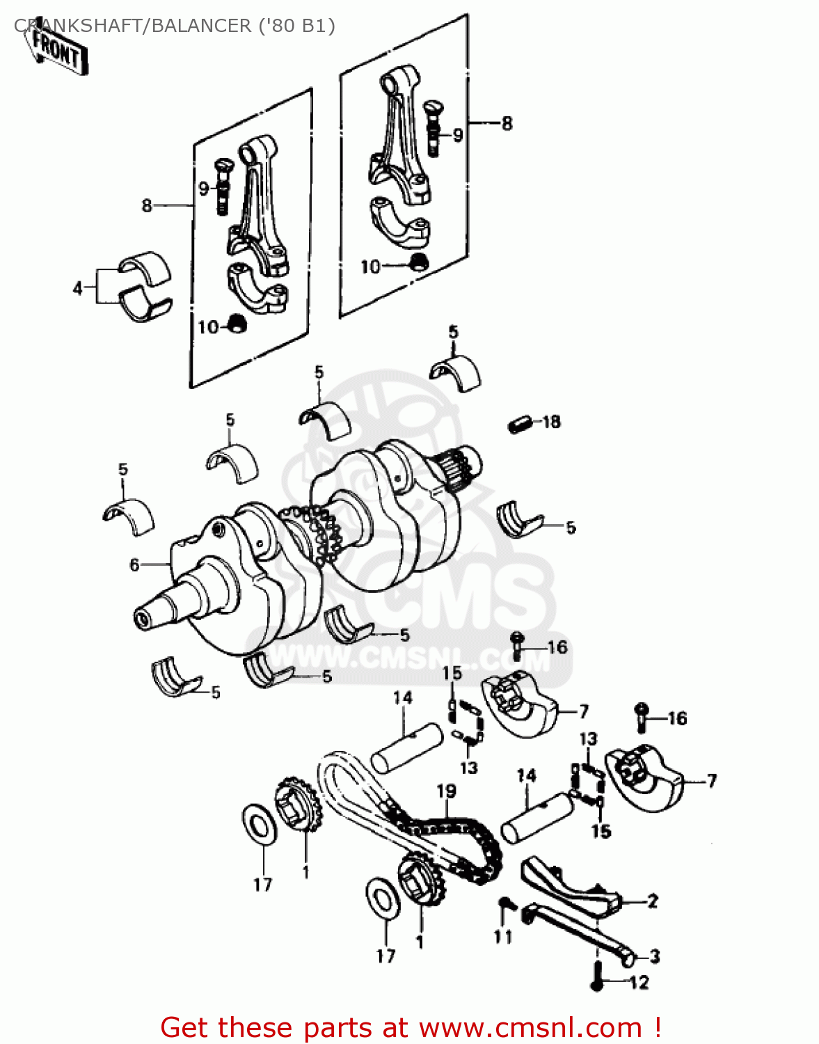 CRANKSHAFT/BALANCER ('80 B1) KZ440B2 1981 USA / MPH