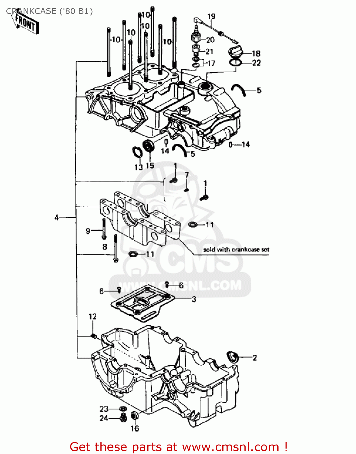 CRANKCASE ('80 B1) KZ440B2 1981 USA / MPH