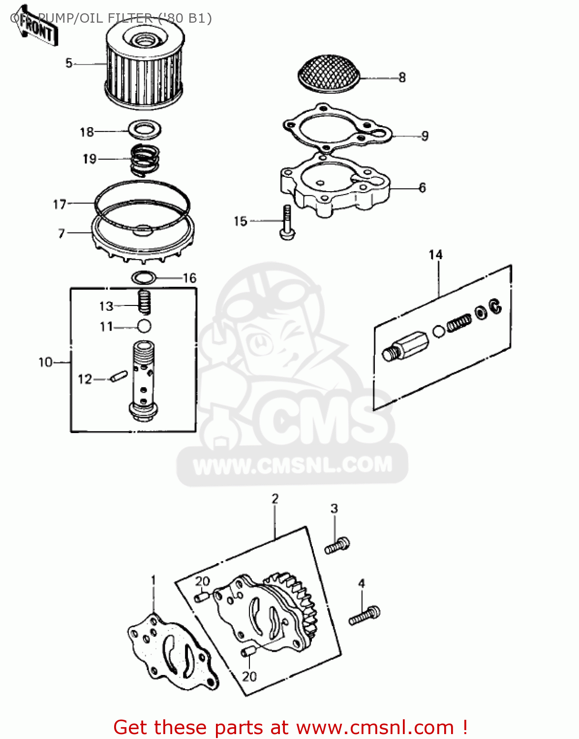 OIL PUMP/OIL FILTER ('80 B1) KZ440B2 1981 USA / MPH