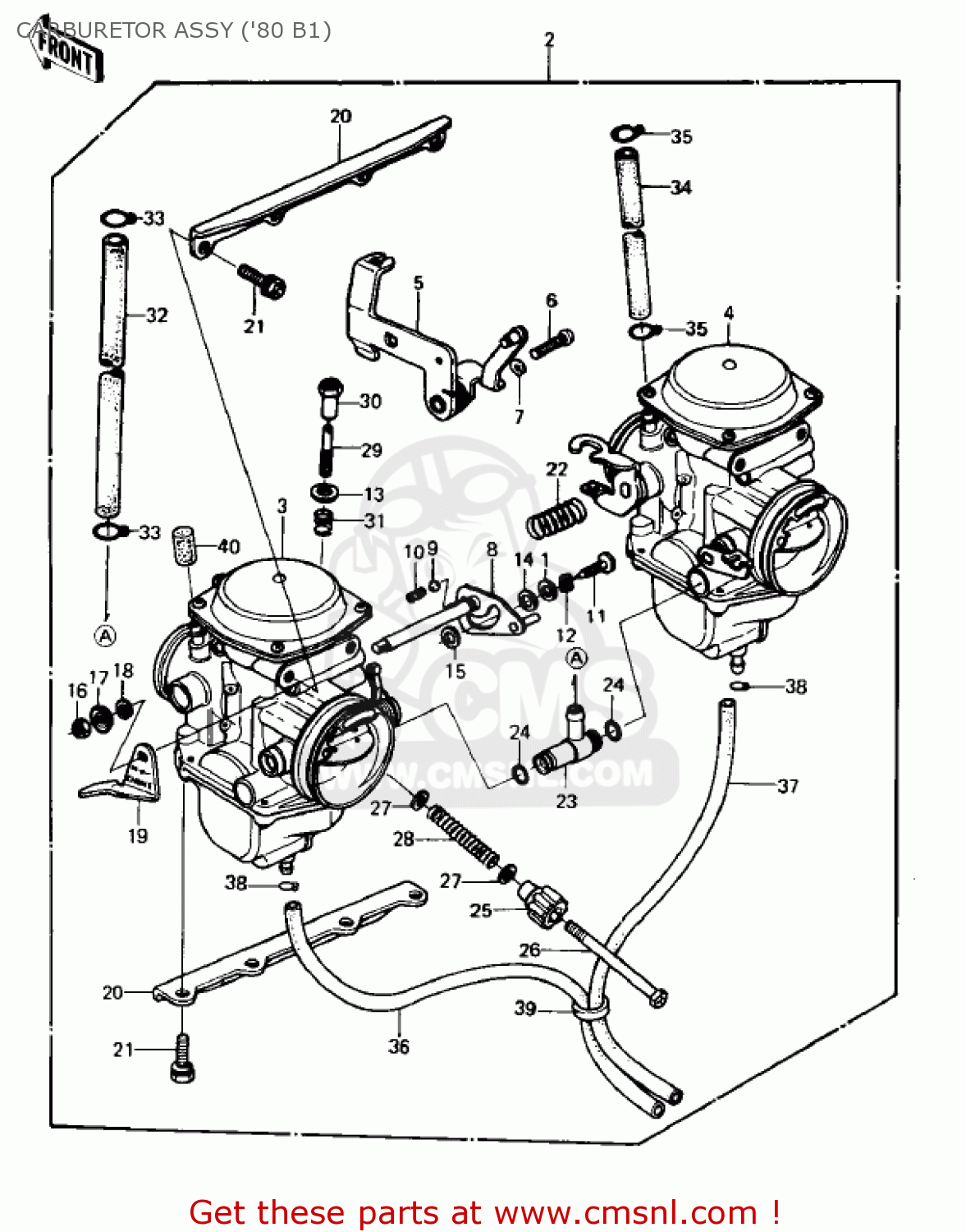 CARBURETOR ASSY ('80 B1) KZ440B2 1981 USA / MPH