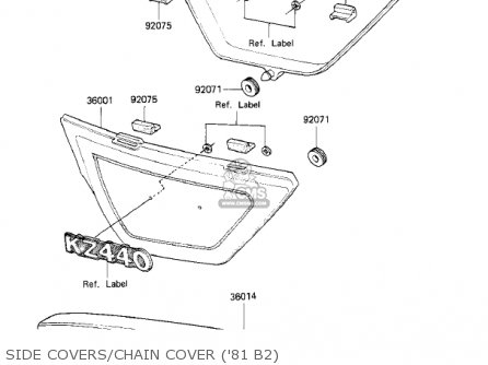 SIDE COVERS/CHAIN COVER ('81 B2) - KZ440B2 1981 USA / MPH