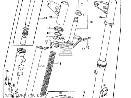FRONT FORK ('80 B1) - KZ440B2 1981 USA / MPH