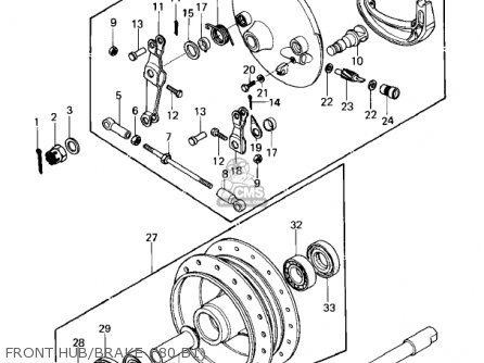 FRONT HUB/BRAKE ('80 B1) - KZ440B2 1981 USA / MPH
