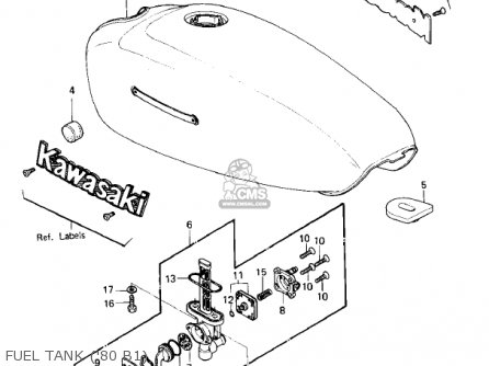 FUEL TANK ('80 B1) - KZ440B2 1981 USA / MPH