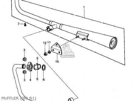 MUFFLER ('80 B1) - KZ440B2 1981 USA / MPH