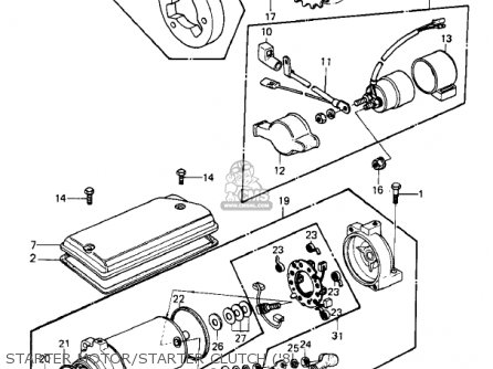 STARTER MOTOR/STARTER CLUTCH ('8 - KZ440B2 1981 USA / MPH