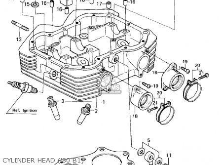 CYLINDER HEAD ('80 B1) - KZ440B2 1981 USA / MPH